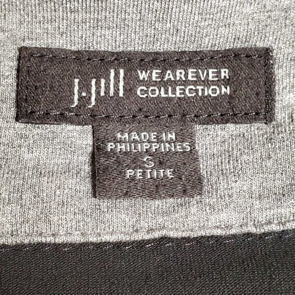 J. Jill Wearever Collection Womens Black Gray Knit V-Neck Shift Dress Petite S - Picture 3 of 8